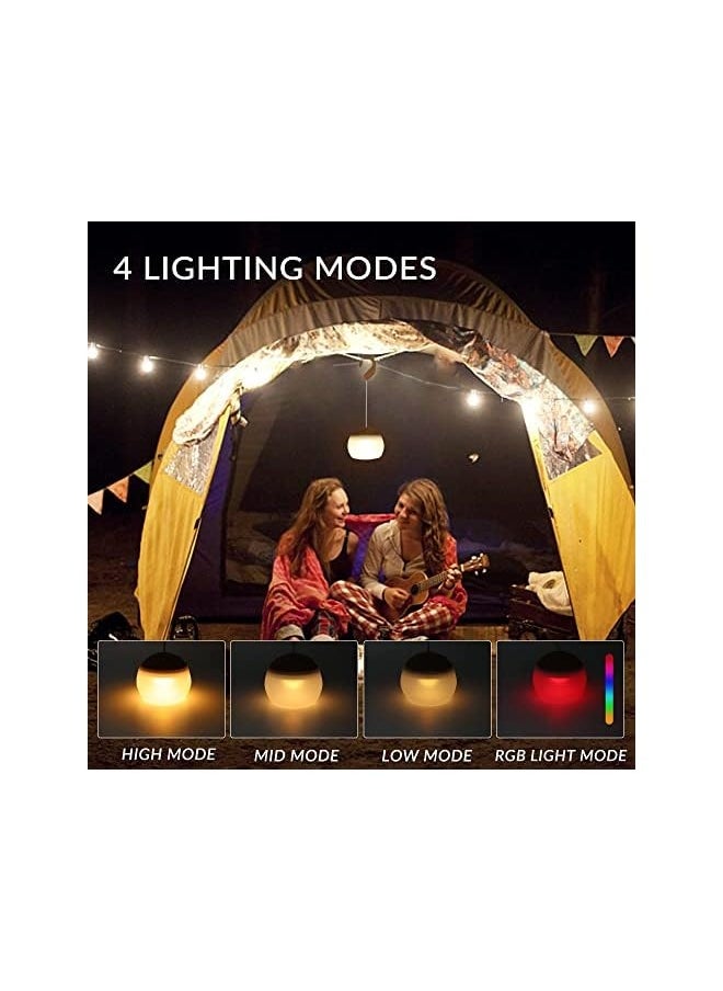 erorex Rechargeable Camping Lantern, 4 Light Modes LED Camping Lantern with Hanging Hook Silicone Rechargeable Camping Light Battery Operated Waterproof Tent Light for Patio Garden Party Hiking  - Image 3