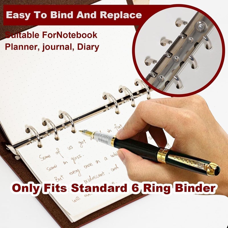 Pack of 2 Ring Binder A6 Refillable 120 Sheets Paper a 6 Hole Dotted A6 Refill Paper Refillable Refill Paper Refill Pads for A6 Notebooks Diaries Sketches Agenda Planner - Image 4