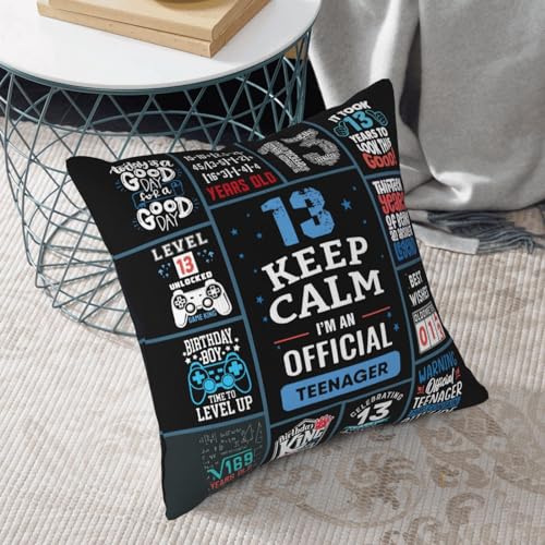 ZUMBULKJ 13 Year Old Boy Birthday Gifts, Coolest Gifts for 13 Year Old Boy, 13th Birthday Gifts for Boys, 13 Year Old Boy Gift Ideas, 13th Birthday Decorations for Boys Throw Pillow Covers 18x18 Inch - Image 4