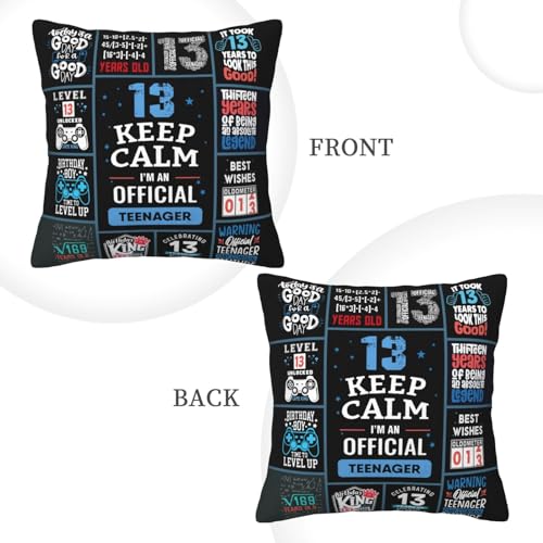 ZUMBULKJ 13 Year Old Boy Birthday Gifts, Coolest Gifts for 13 Year Old Boy, 13th Birthday Gifts for Boys, 13 Year Old Boy Gift Ideas, 13th Birthday Decorations for Boys Throw Pillow Covers 18x18 Inch - Image 5