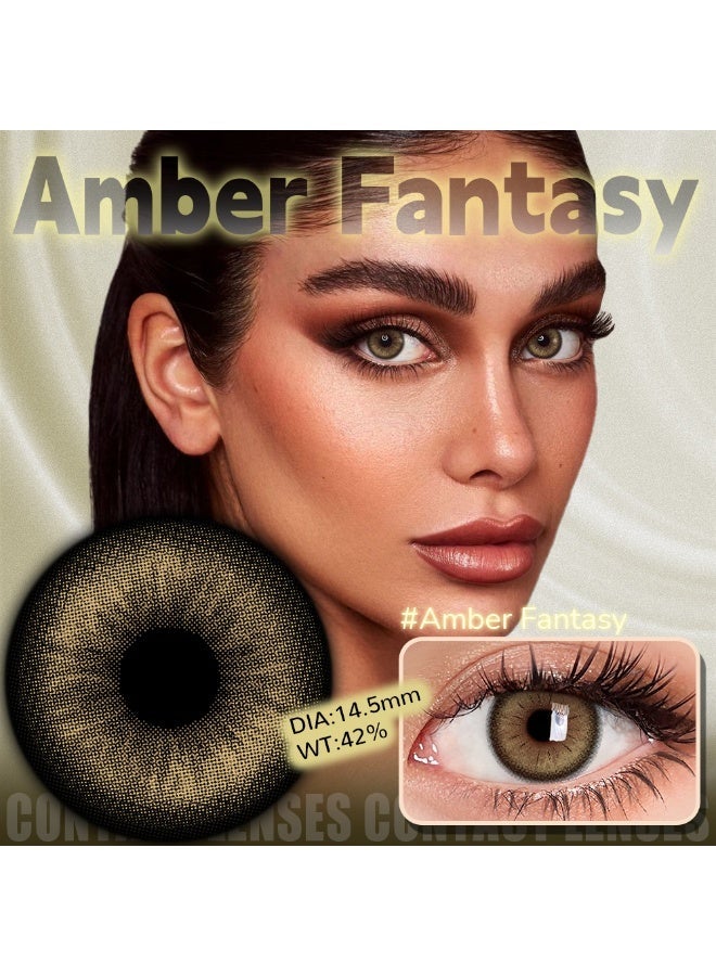 يواي عدسات لاصقة ملونة سنوية بنية طبيعية - عدسات تجميلية للجنسين - عدسات موضة طبيعية - عدسات ناعمة محتوى الرطوبة 42% - Image 3