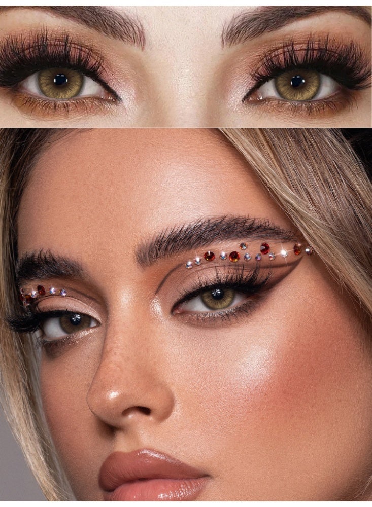 يواي عدسات لاصقة ملونة سنوية بنية طبيعية - عدسات تجميلية للجنسين - عدسات موضة طبيعية - عدسات ناعمة محتوى الرطوبة 42% - Image 1