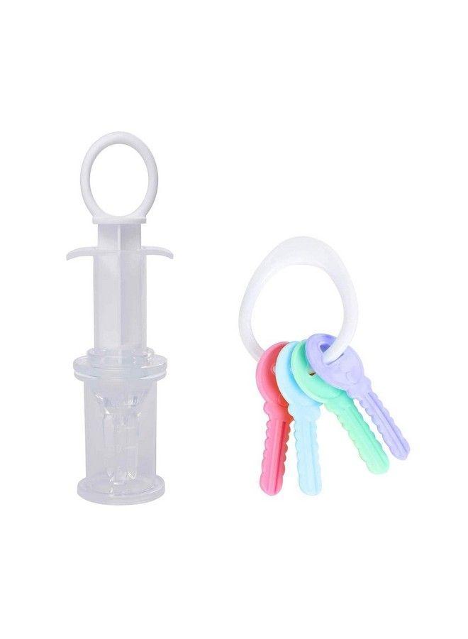 Alya The Cheeky Kidzz Baby Multipurpose Feeding Medicine Dispenser With Baby Key Ring Shaped Teether Musical Bpa Free Oral Dental Care (Design 50) - Image 1
