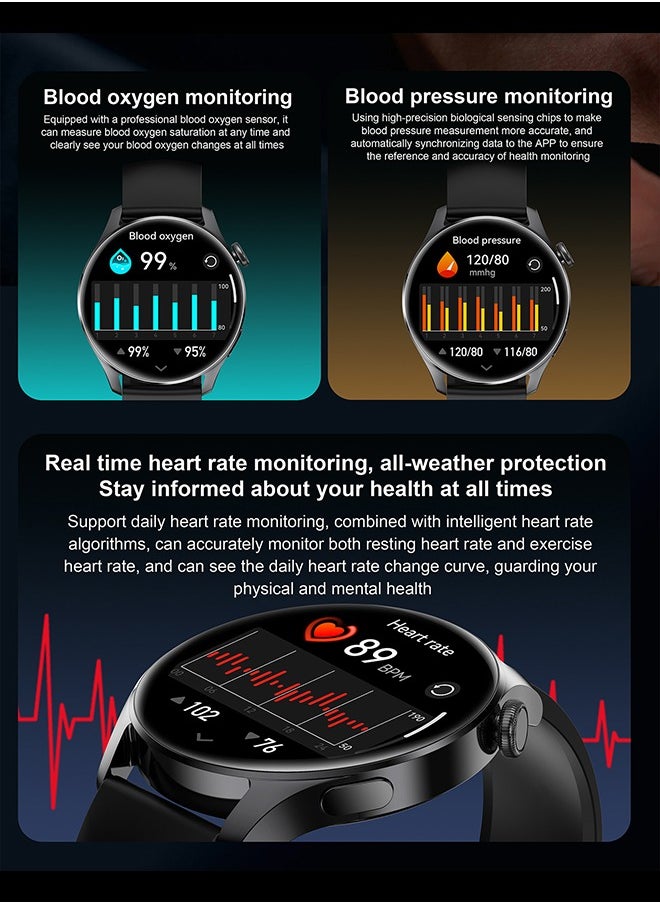 Generic - Smart Watch 1.53 inch men's and women's smart watches with Bluetooth for making/answering calls, fitness mode and sleep mode, multiple applications, information reminders, multiple languages, 280mAh - Image 1
