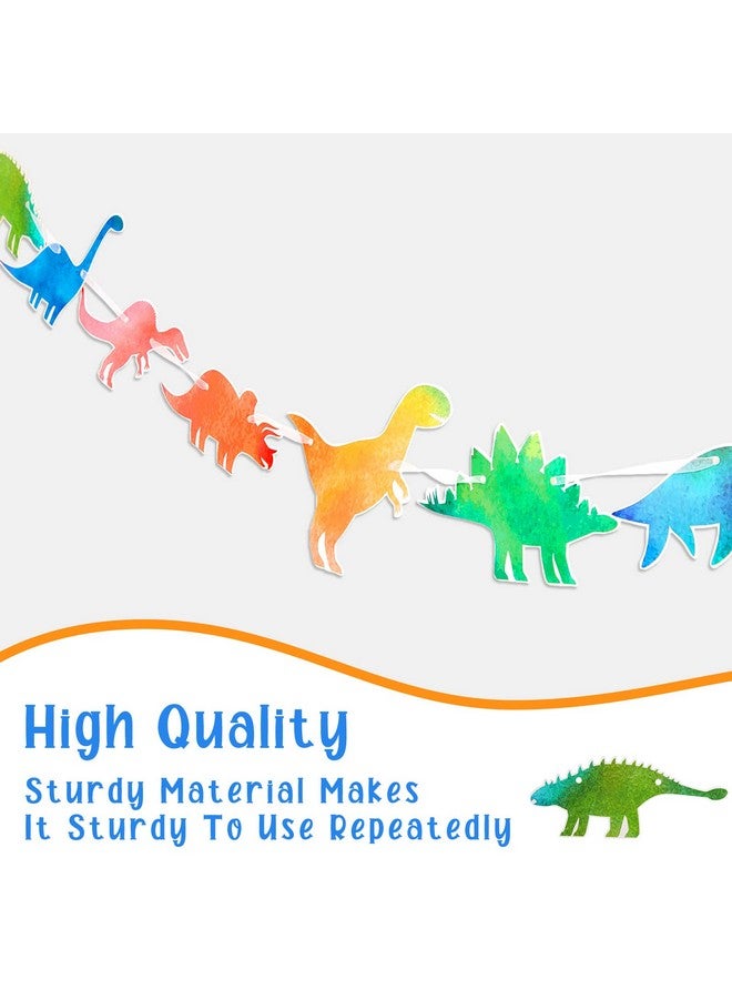 Lewtemi 4 Pcs Watercolor Dinosaur Banner Garland Dinosaur Party Decorations for Birthday Party Dino Theme Party Supplies Wall Decor  - Image 3