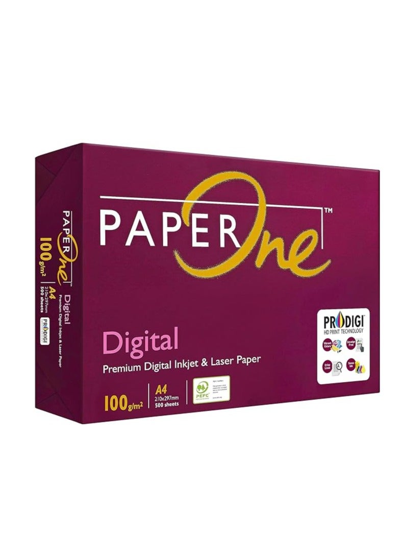 PaperOne ورق نسخ رقمي ممتاز من PaperOne، 100 جرام لكل متر مربع، مقاس A4، رزمة 500 ورقة - Image 1