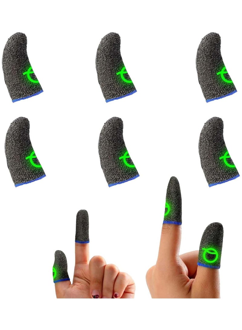 Captaintech Gaming Finger Sleeves | Luminous Mobile Gaming Controller Finger Sleeve Sets, Mobile Game Gloves, Thumb Sleeves, For League of Legend, For PUBG, For Rules of Survival (6 Pcs, Silver) - Image 1