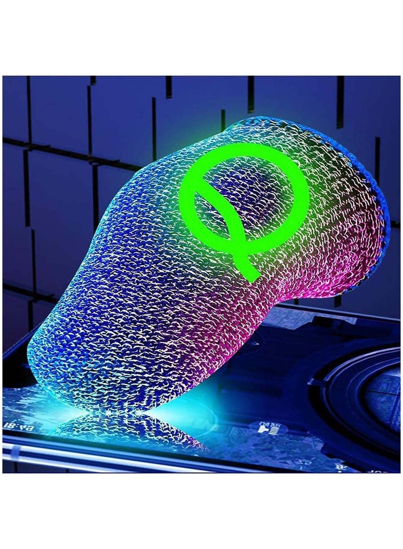 Captaintech Gaming Finger Sleeves | Luminous Mobile Gaming Controller Finger Sleeve Sets, Mobile Game Gloves, Thumb Sleeves, For League of Legend, For PUBG, For Rules of Survival (6 Pcs, Silver) - Image 2