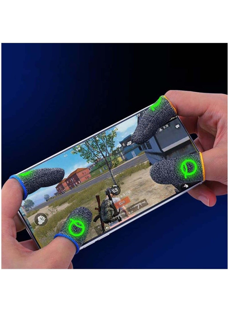 Captaintech Gaming Finger Sleeves | Luminous Mobile Gaming Controller Finger Sleeve Sets, Mobile Game Gloves, Thumb Sleeves, For League of Legend, For PUBG, For Rules of Survival (6 Pcs, Silver) - Image 3
