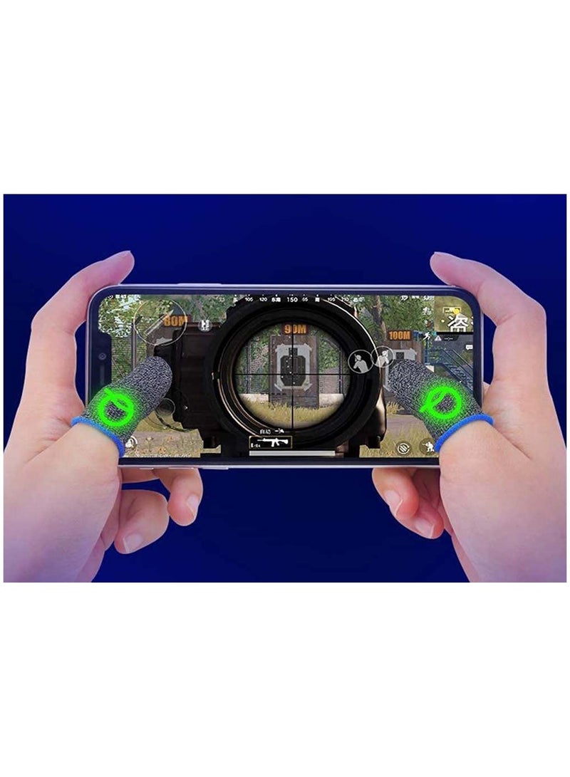 Captaintech Gaming Finger Sleeves | Luminous Mobile Gaming Controller Finger Sleeve Sets, Mobile Game Gloves, Thumb Sleeves, For League of Legend, For PUBG, For Rules of Survival (6 Pcs, Silver) - Image 4