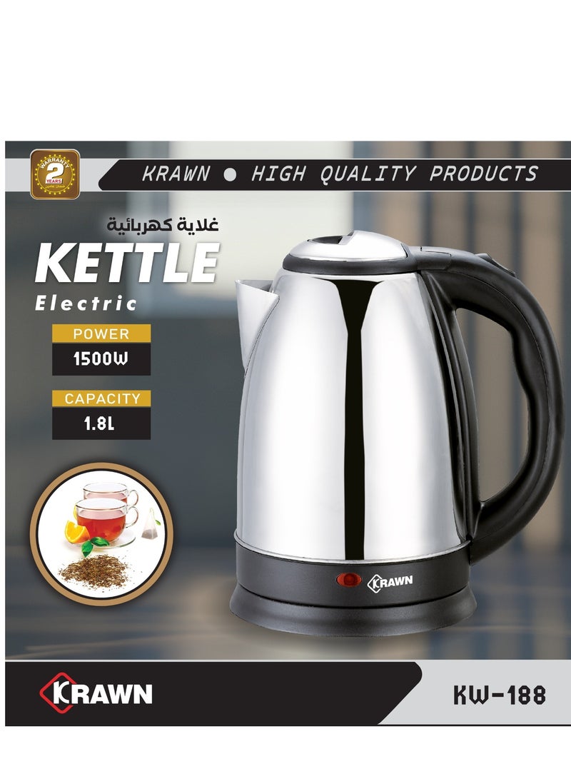 غلاية كهربائية 1500 وات، 1.8 لتر، KW-188
