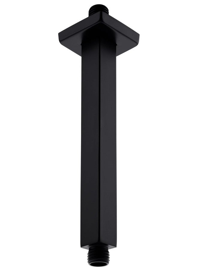 BESTILL 6 Inch Matte Black Ceiling Mount Shower Arm and Flange, Square Rain Shower Arm - Image 1