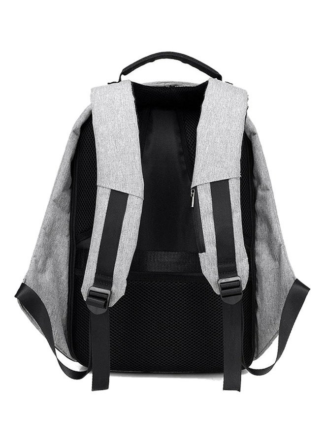 NIBEMINENT Anti-theft Notebook Backpack With USB Charger Port Black/Grey  - Image 2