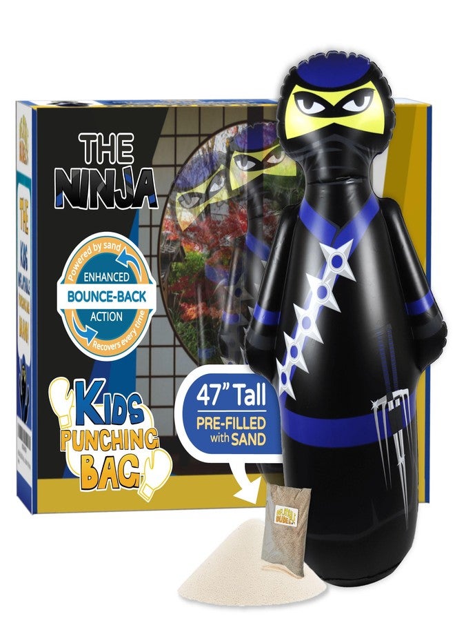 INFLATABLE DUDES Ninja Toy 47 Inches -Kids Punching Bag | Already Filled with Sand| Bop Bag | Inflatable Bopper | Boxing | Ninja Birthday Party | Party Decorations | Punching Bag for Kids- (Nobi) - Image 1