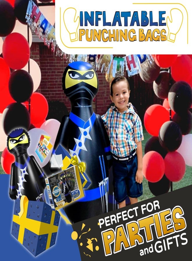 INFLATABLE DUDES Ninja Toy 47 Inches -Kids Punching Bag | Already Filled with Sand| Bop Bag | Inflatable Bopper | Boxing | Ninja Birthday Party | Party Decorations | Punching Bag for Kids- (Nobi) - Image 4