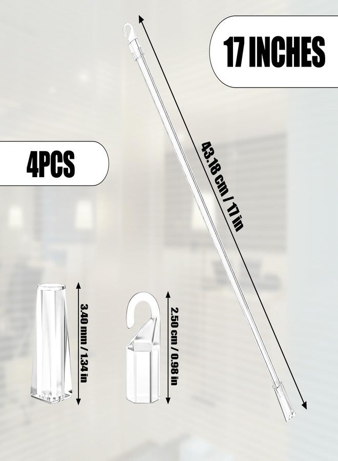 AccEncyc 4Pcs Blind Rod Replacement Parts PVC Blind Tilt Wand with Hook and Handle Stick for Windows Curtain Door Shades Opener Accessory (17 Inch) - Image 2