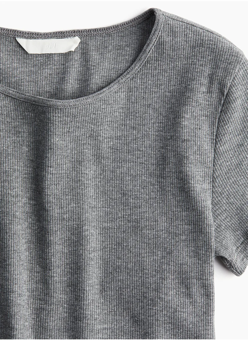 H&M Ribbed T-Shirt