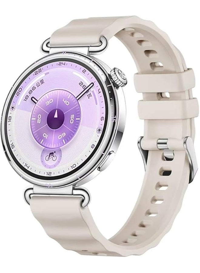 Ecosystem 18mm Official Silicone Strap Compatible with Huawei Watch GT 6 41mm/GT 5 Pro 42 mm/GT5 41mm/GT4 41 mm/Huawei Watch 5 42mm, for all watches using 18mm width Strap (Starlight Wave) - Image 1