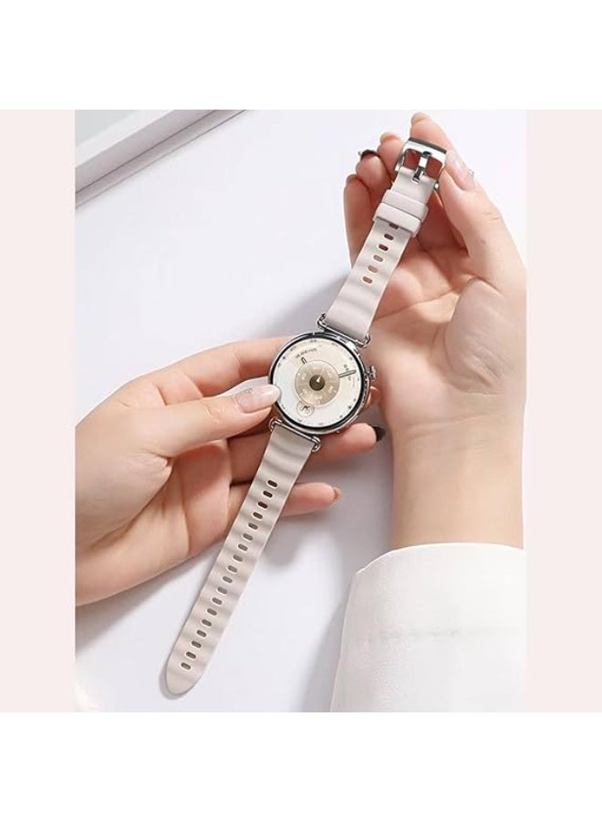 Ecosystem 18mm Official Silicone Strap Compatible with Huawei Watch GT 6 41mm/GT 5 Pro 42 mm/GT5 41mm/GT4 41 mm/Huawei Watch 5 42mm, for all watches using 18mm width Strap (Starlight Wave) - Image 2