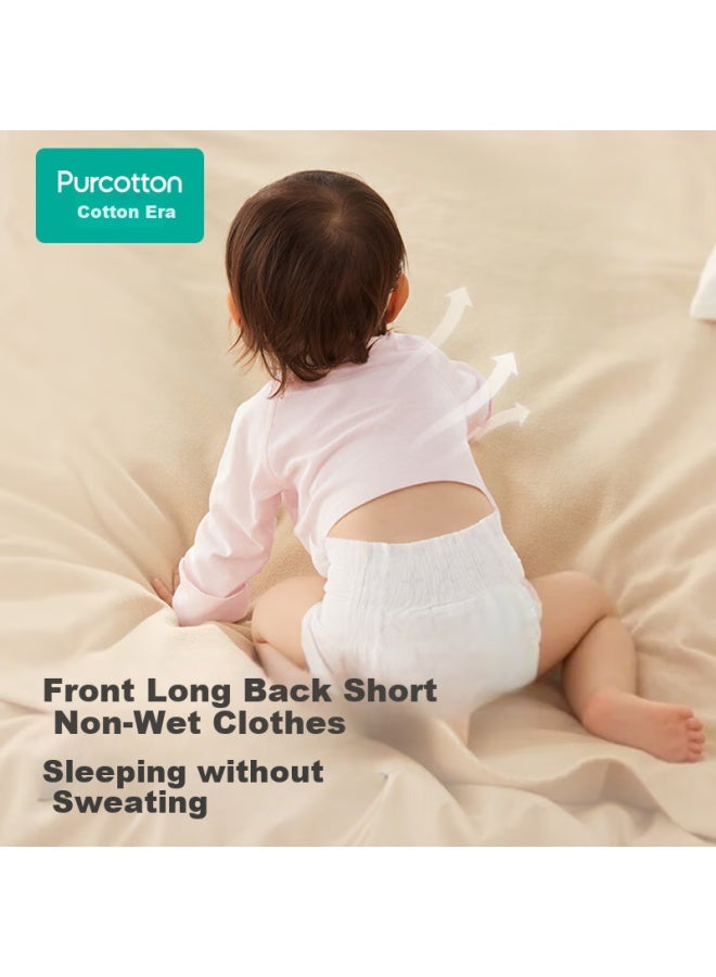 Purcotton Baby Knitted Half-Back Shirt Boneless Pure Cotton Full Moon Baby Monk Suit Baby Belly Protection Shirt Autumn Porcelain Pink Size 52 - Image 2