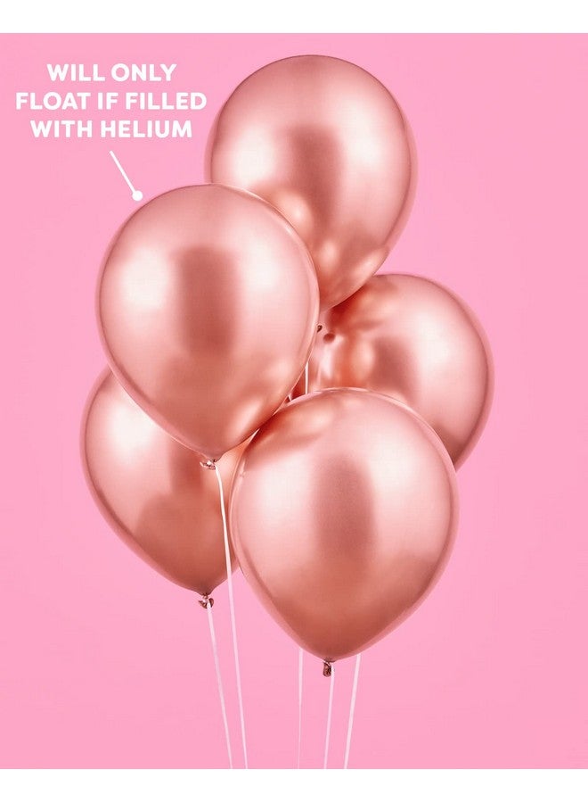 إكس أو بالونات كروم ذهبية وردية 25 قطعة 30.48 سم | ديكورات حفلات العزوبية وحفلات الزفاف وحفلات أعياد الميلاد - Image 4