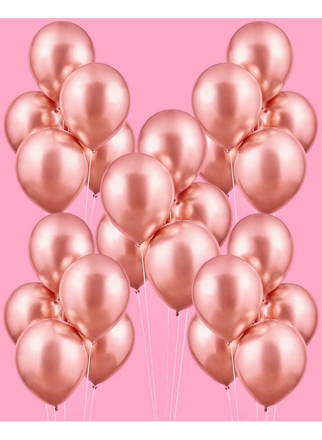 إكس أو بالونات كروم ذهبية وردية 25 قطعة 30.48 سم | ديكورات حفلات العزوبية وحفلات الزفاف وحفلات أعياد الميلاد - Image 5