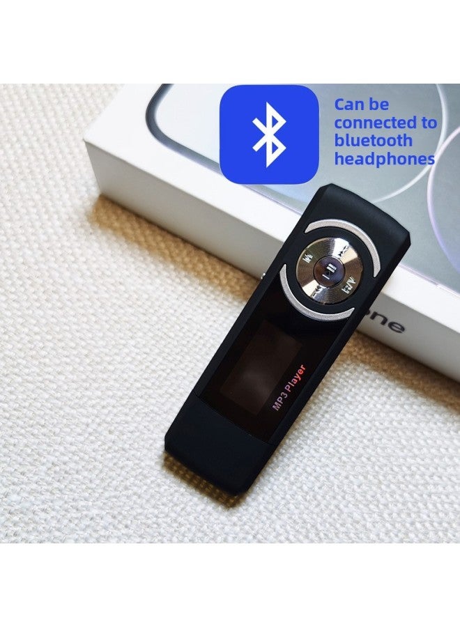 Z01 Student Bluetooth Mp3 Player Lyrics U Disk Comes With USB English Music Recording Pen Sports Other-Color:Black (bluetooth Version) Without Card Slot-Capacity:4gb-official Standard + Subwoofer Metal Headphones - Image 1