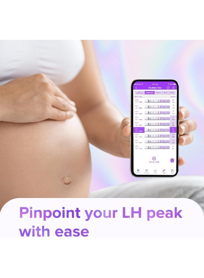 Premom شرائط اختبار الإباضة الكمية من بريموم، مجموعة اختبار الإباضة مع تطبيق قارئ الإباضة الرقمي الذكي، اختبارات الإباضة العددية، 20 اختبار LH - Image 3