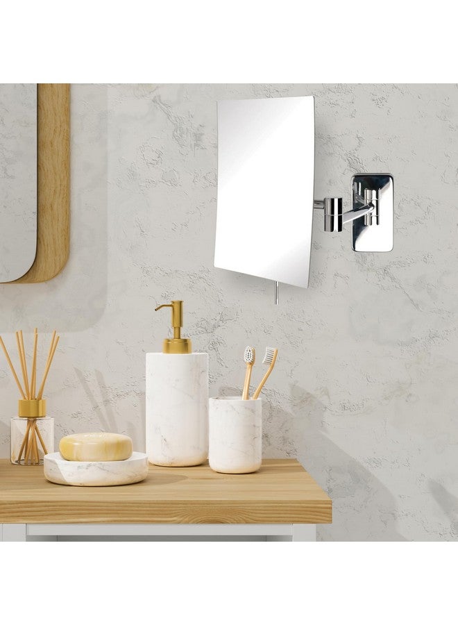 Jerdon 8.75Inch X 6.5Inch Wall Mount Makeup Mirror Personal Mirror With 5X Magnification & 14 Inch Wall Extension Chrome Wall Mount Arm Model Jrt695C - Image 3