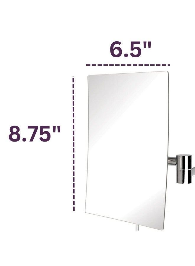 Jerdon 8.75Inch X 6.5Inch Wall Mount Makeup Mirror Personal Mirror With 5X Magnification & 14 Inch Wall Extension Chrome Wall Mount Arm Model Jrt695C - Image 2