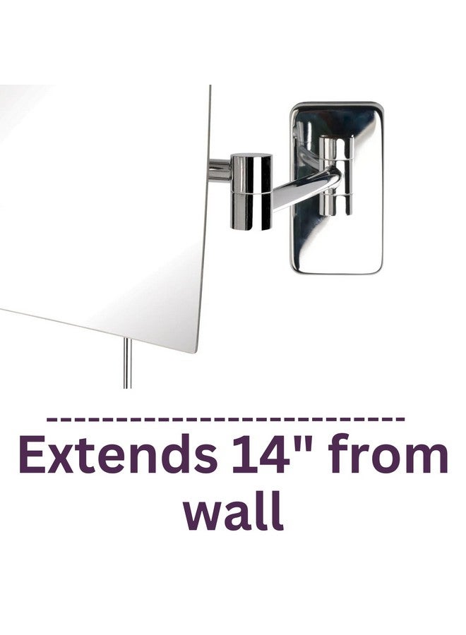Jerdon 8.75Inch X 6.5Inch Wall Mount Makeup Mirror Personal Mirror With 5X Magnification & 14 Inch Wall Extension Chrome Wall Mount Arm Model Jrt695C - Image 4
