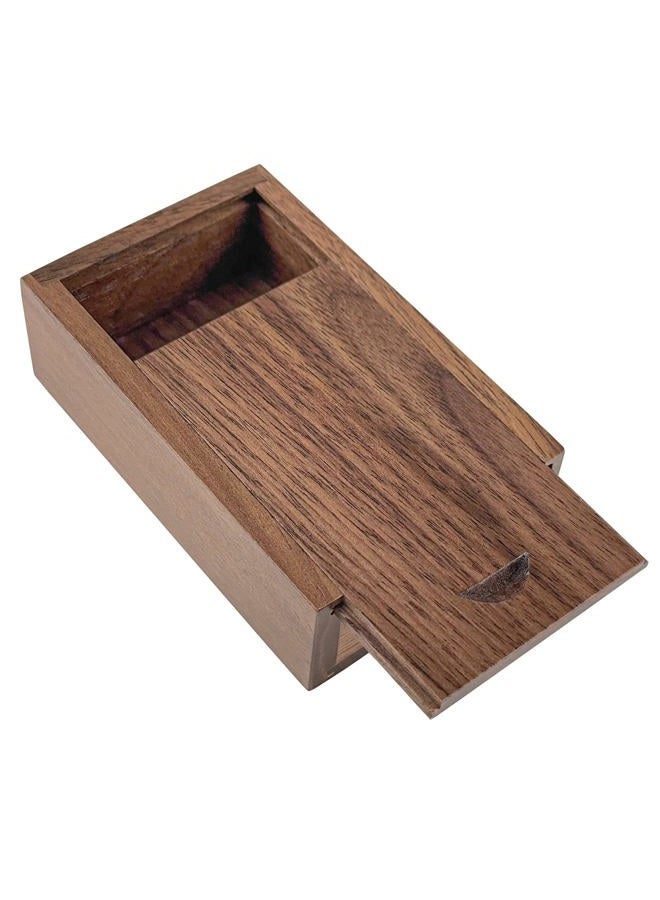JBOS Wood Gift Box with Sliding Top, Discrete Sliding-Lid Wooden Boxes USB Box for Friends/Business Partners/Photographers/Clients (Walnut Wood, 3.15x2x0.98inch) - Image 1