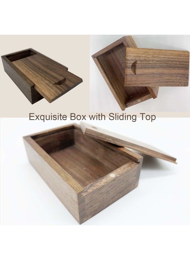 JBOS Wood Gift Box with Sliding Top, Discrete Sliding-Lid Wooden Boxes USB Box for Friends/Business Partners/Photographers/Clients (Walnut Wood, 3.15x2x0.98inch) - Image 4