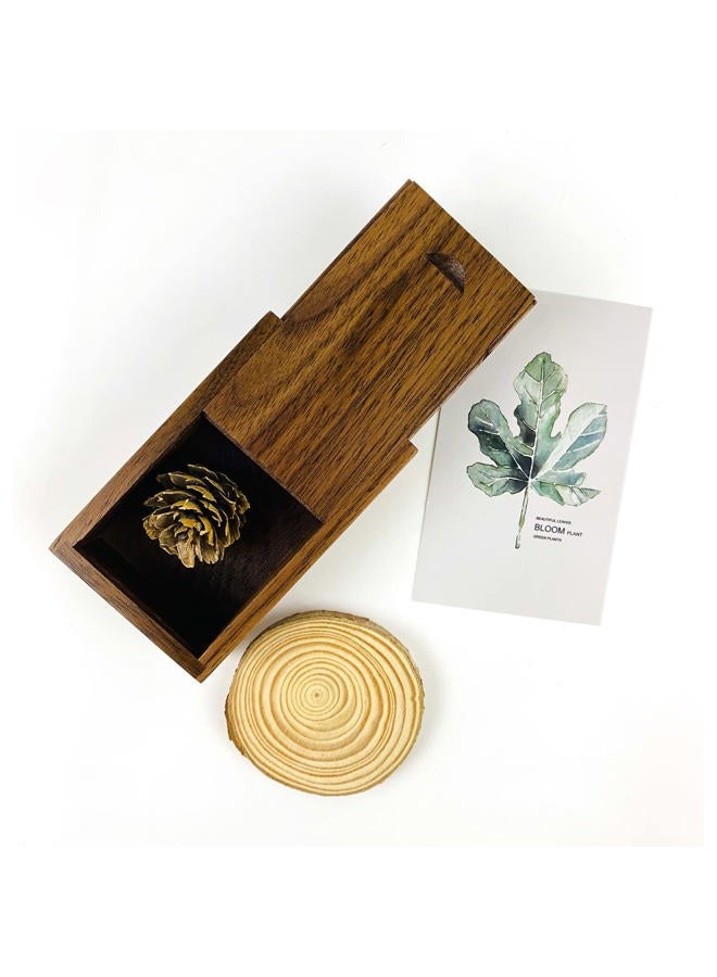 JBOS Wood Gift Box with Sliding Top, Discrete Sliding-Lid Wooden Boxes USB Box for Friends/Business Partners/Photographers/Clients (Walnut Wood, 3.15x2x0.98inch) - Image 2