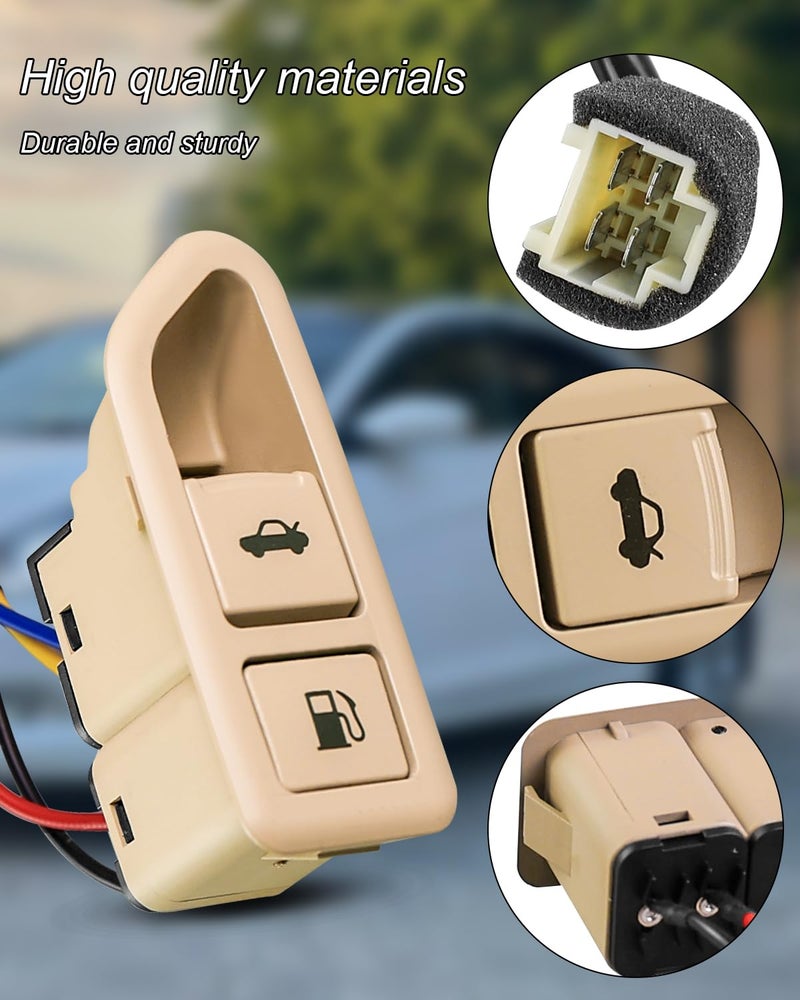 HUQUZN Trunk Lid Switch Fuel Door Opener Fit for Hyundai Sonata 2008 2009 2010, Replace 935553K500 93555-3K500, Yellow Release Button - Image 2
