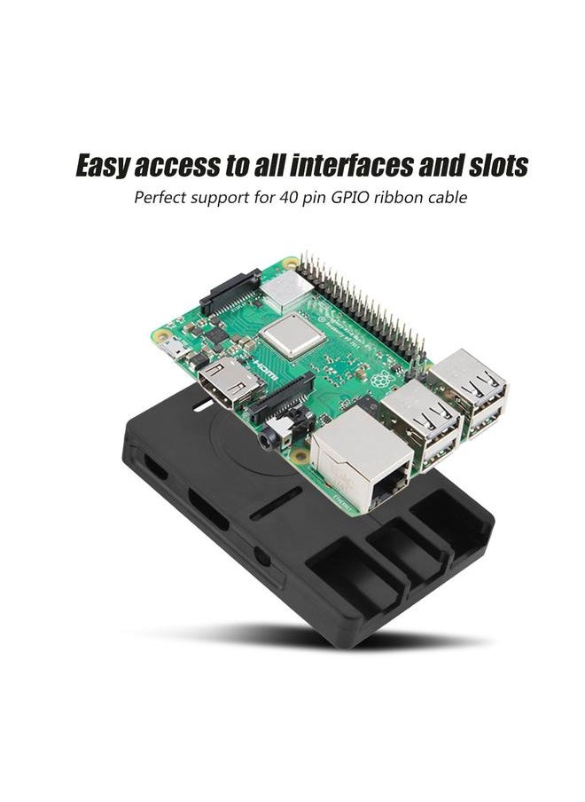 Thoraya ABS Protective Case Shell Enclosure Box for Raspberry Pi Raspberry Pi B+/2/3 Model B (Black)  - Image 2