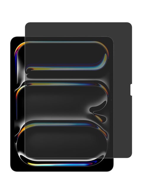 High Silicone Aluminum Glass Privacy Screen Protector For iPad Pro 13" 2024 / Anti Fingerprint /Touch Sensitivity / Scratch Resistance / Hydrophobic & Oleophobic Coating- Black