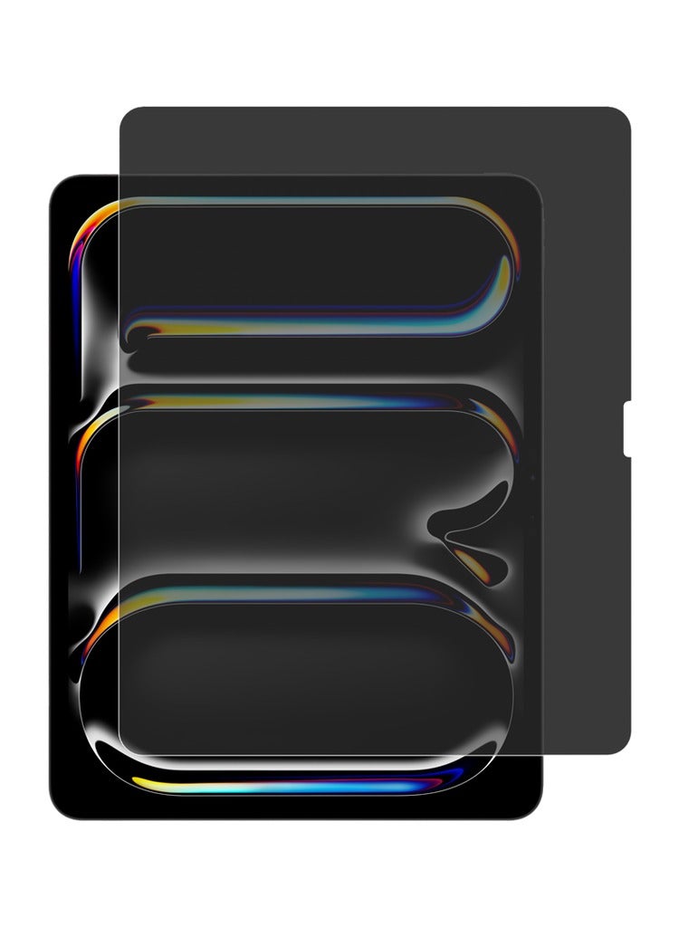 LEVELO High Silicone Aluminum Glass Privacy Screen Protector For iPad Pro 13" 2024 / Anti Fingerprint /Touch Sensitivity / Scratch Resistance / Hydrophobic & Oleophobic Coating- Black - Image 1
