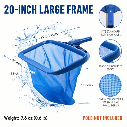Stargoods Pool Skimmer - Heavy Duty Cleaner Tool & Net Bag Leaf Cleaning - Image 3