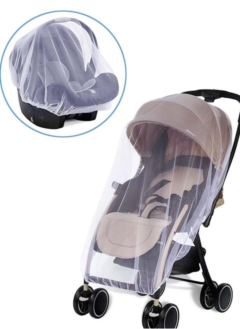 Mosquito Net for Stroller Mosquito Net Insect Proof for Strollers, Beds, Cradles, Playpens, and Cribs (White)