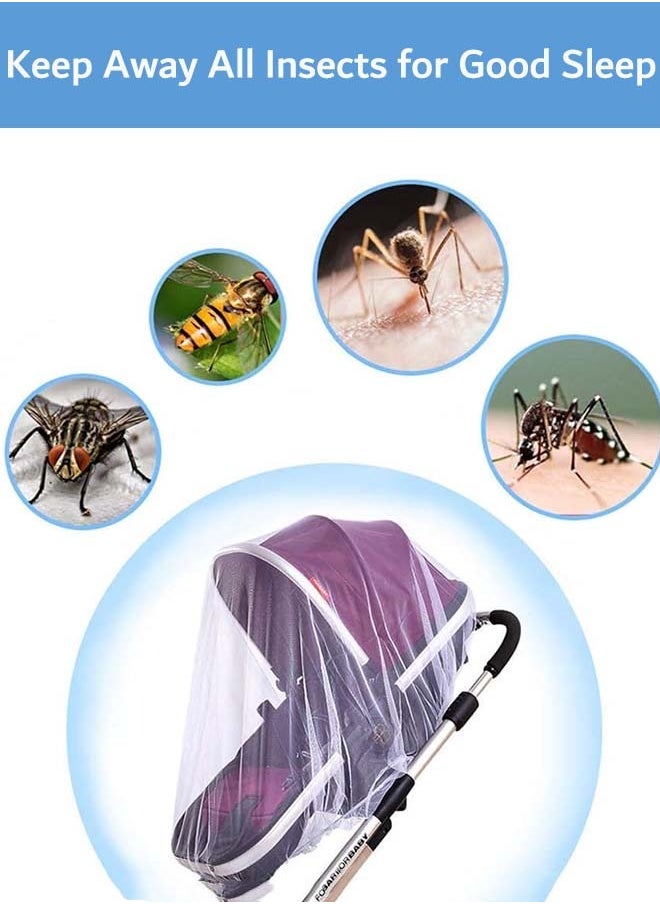 Mosquito Net for Stroller Mosquito Net Insect Proof for Strollers, Beds, Cradles, Playpens, and Cribs (White)