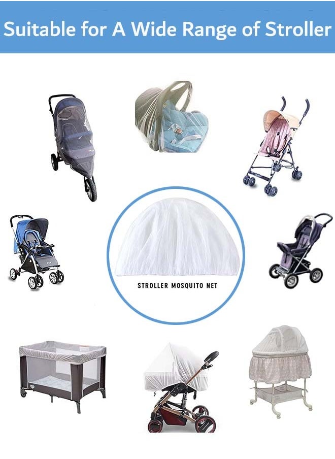 Mosquito Net for Stroller Mosquito Net Insect Proof for Strollers, Beds, Cradles, Playpens, and Cribs (White)