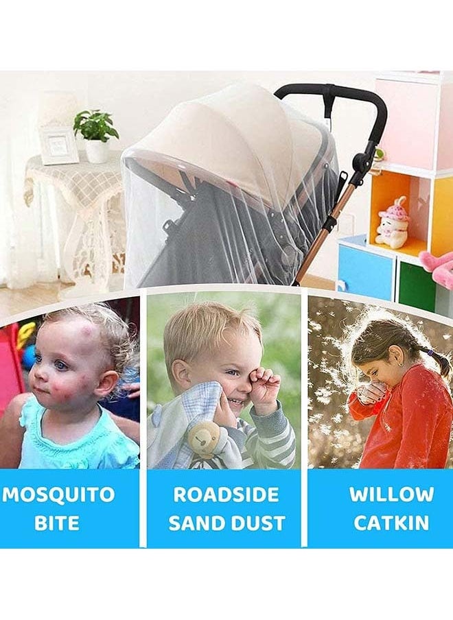 Mosquito Net for Stroller Mosquito Net Insect Proof for Strollers, Beds, Cradles, Playpens, and Cribs (White)