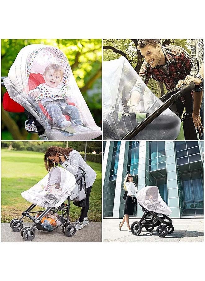 Mosquito Net for Stroller Mosquito Net Insect Proof for Strollers, Beds, Cradles, Playpens, and Cribs (White)