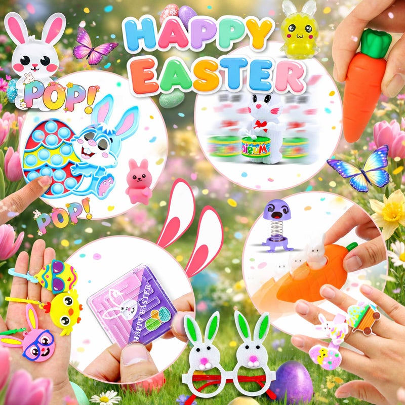 Pistroy 500 PCS Easter Eggs Fillers, Easter Party Favors for Kids Easter Basket Stuffers Fidget Toys Bulk, Classroom Prize Easter Gifts Treasure Box Toys Birthday Goodie Bag Stuffers - Image 4