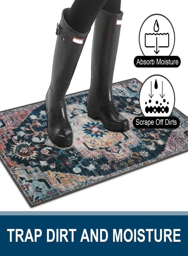 Collive Indoor Door Mat Retro Floor Mat, Non Slip Washable Doormat Large Size Quickly Absorb Welcome Mats Low-Pile Front Door Rug Inside Entryway Carpet for Entrance - 36" x 59" - Image 3