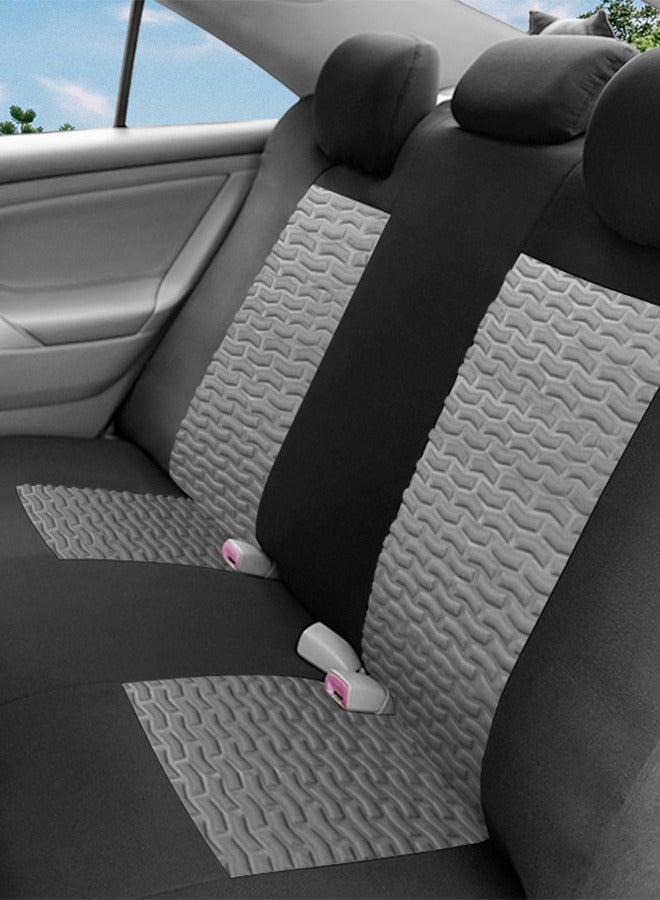 DUNISO 9 قطع من غطاء مقعد السيارة، غطاء مقعد كامل للخمسة مقاعد، غطاء مسند الظهر للسيارة قابل للتنفس، غطاء مسند الرأس قابل للإزالة، مقاوم للاهتراء ومضاد للانزلاق، مناسب لجميع الفصول، مناسب لمعظم مقاعد السيارات - Image 5