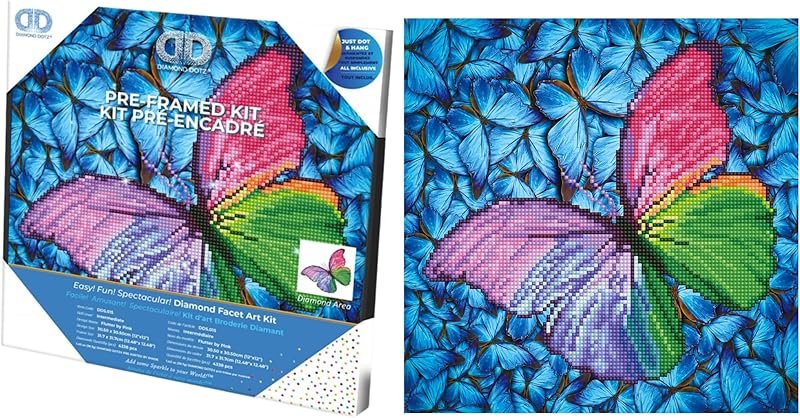 Diamond Dotz Flutter by Pink with Frame Diamond Painting Artwork Kit