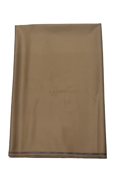 MAMRAJ Men's 100% pure Giza Cotton Unstitched Shirt,Kurta Pyjama Fabric By Meters ( Ethnic, Formal, Casual, summer wear.) ( Treandy Satin Shirts ) (2.5 M, Brownish Golden) - Image 2