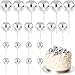 ASTARON 20 Pcs Disco Ball Cake Topper Decorations Sticks Silver Cake Balls Picks Toppers for Birthday Anniversary Disco Retired Theme Party Decorations - Image 2